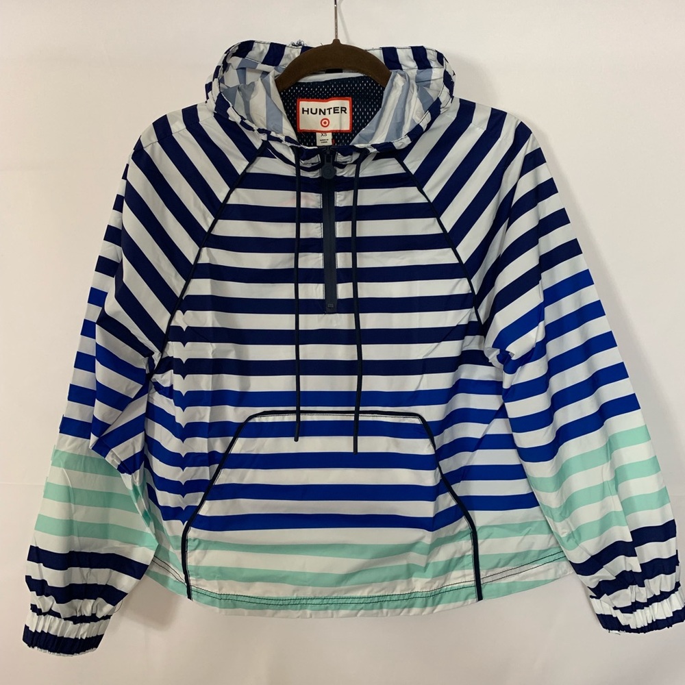 Hunter for Target striped hooded rain crop jacket